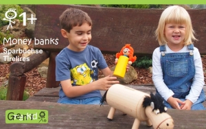 Greenkid dřevěné hračky a dekorace pro děti od jednoho roku. Dřevěné pokladničky Pipi a koník. Česká výroba kvalitních dřevěných hraček Abafactory.