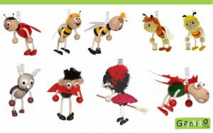 Dekorace pro děti - pohádkové postavy - beruška - čmelák - Vilík - včelka - Mája - brouk - Pytlík - brouček - broučci - čertík - čert - ježibaba na koštěti - čarodějnice na koštěti - dráček - drak.